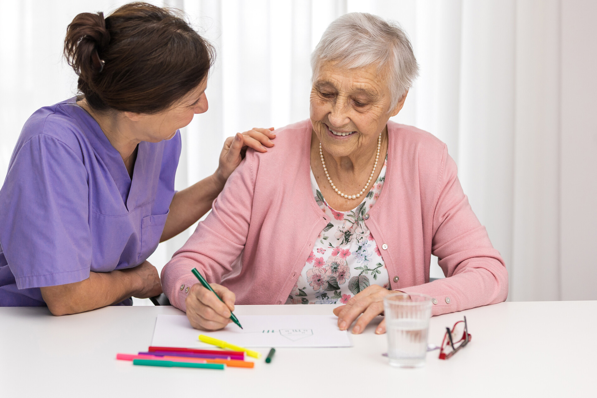 Caregiver with Art Therapy Participant